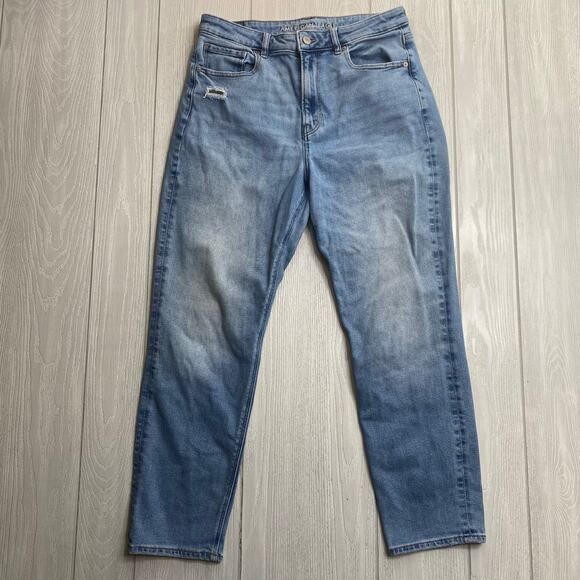 American Eagle Outfitters Denim - American Eagle Women's Denim Blue Distressed Mom Jeans Size 12